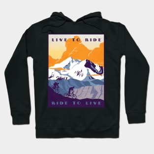 Live to Ride, Ride to Live retro cycling poster Hoodie